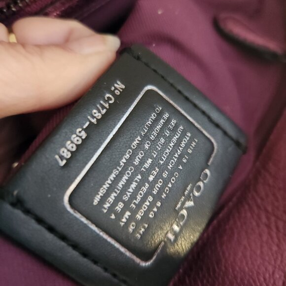 Nwot Coach Mercer Purple Metallic Shoulder Bag Purse - Picture 15 of 15